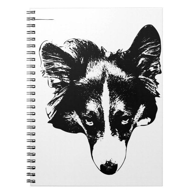 ink-bright curious face notebook (Front)