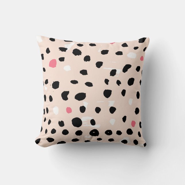 Ink Brush Strokes: Artistic Texture Throw Pillow (Front)