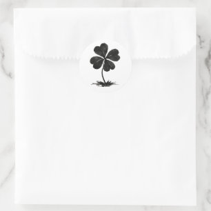 Ink Clover – Symbol of Luck and Simplicity on Classic Round Sticker