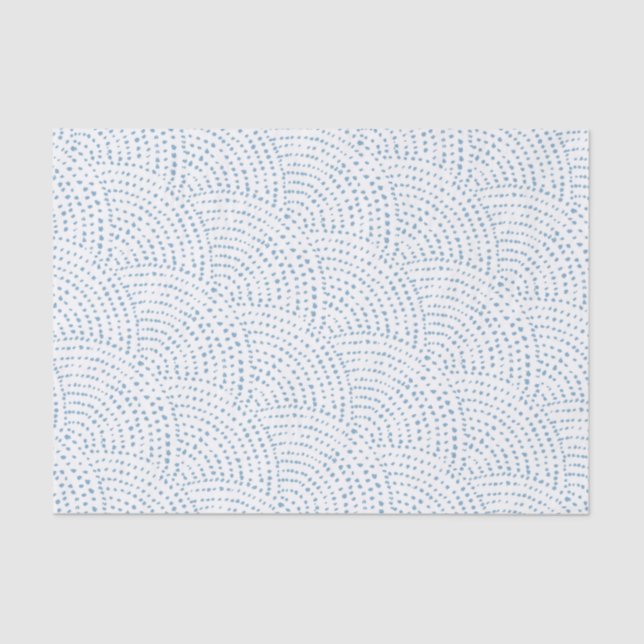 Ink dot scales - Blue E on white Tissue Paper (Front)