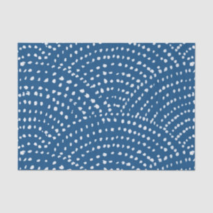 Ink dot scales - white on classic blue tissue paper