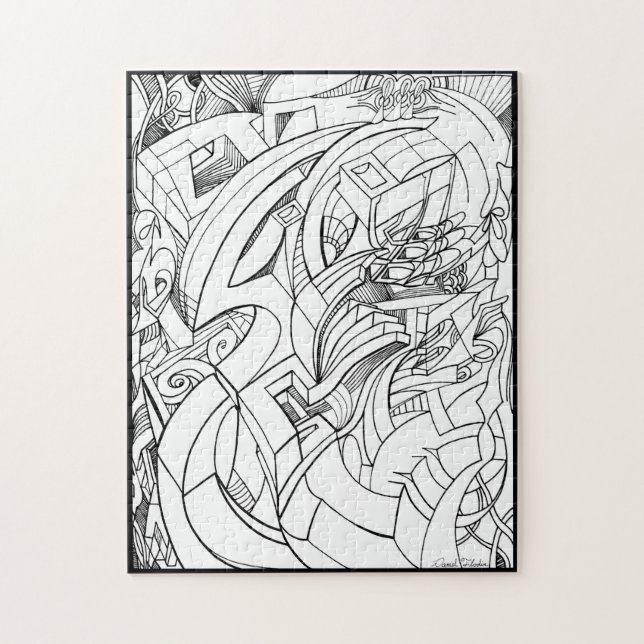 Ink drawing puzzle (Vertical)