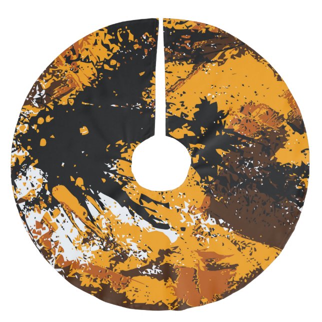 Ink Explosion: Colourful Abstract Splashes Brushed Polyester Tree Skirt (Front)