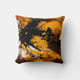 Ink Explosion: Colourful Abstract Splashes Throw Pillow