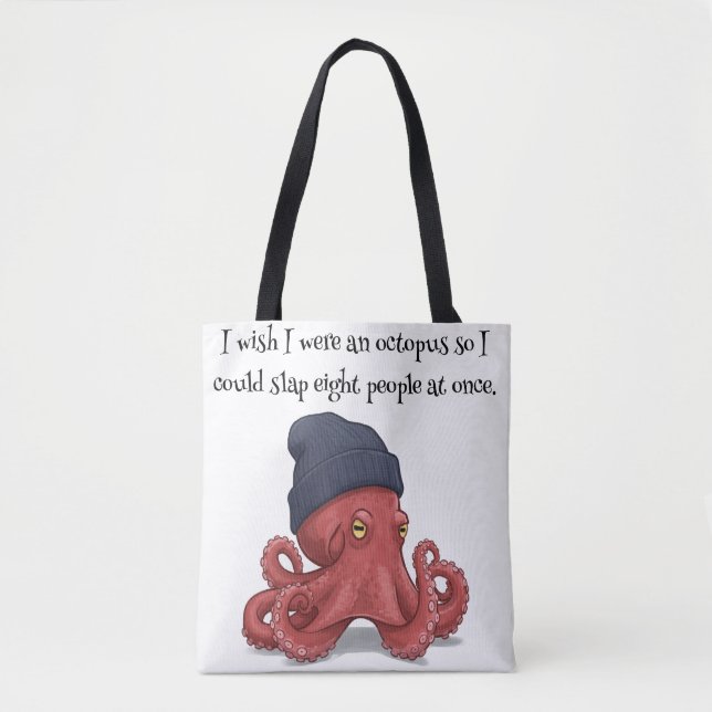 Ink Flow Octopus: Artfully Yours, Daily Tote Bag (Front)