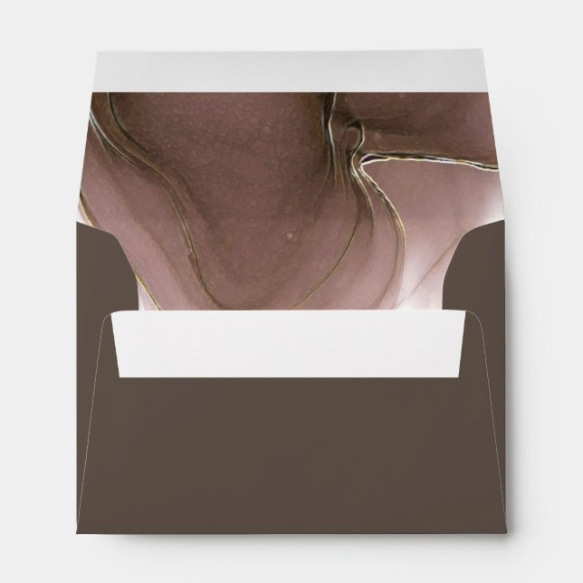 Ink Flow Wedding Taupe Chocolate ID762 Envelope (Back (Bottom))