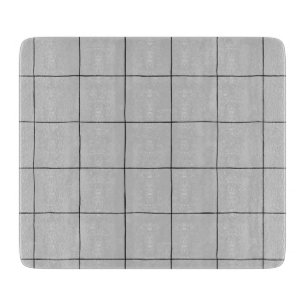 Ink Grid - black lines - customisable Cutting Board