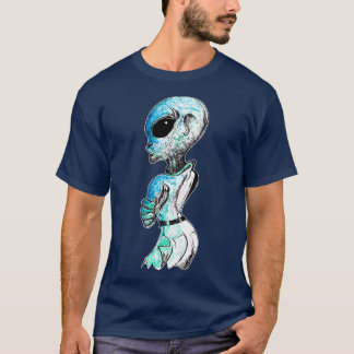 ink illustration Grey space and science fiction in T-Shirt