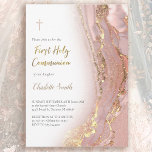 ink marble | First Holy Communion girl  Invitation<br><div class="desc">First Holy Communion invitation</div>