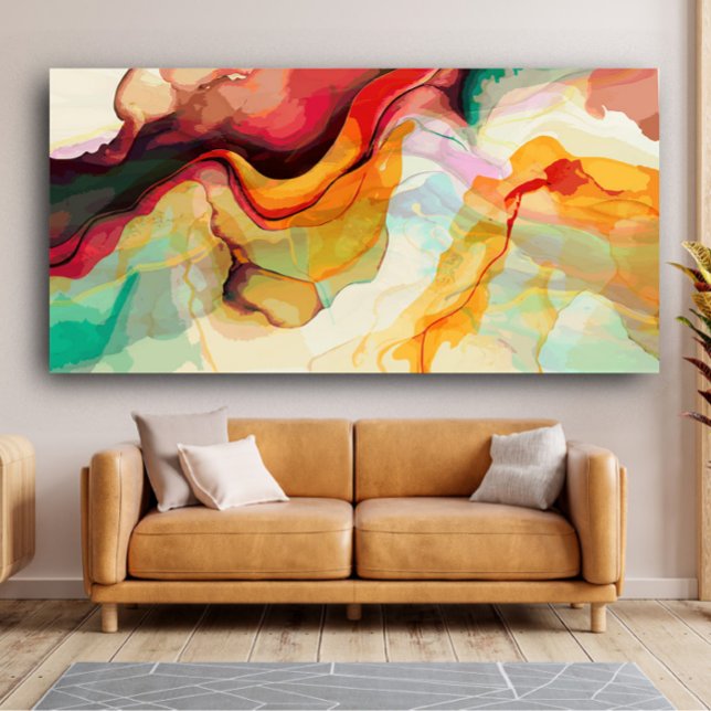 Ink marble flowing colourful shapes abstract art canvas print (Creator Uploaded)
