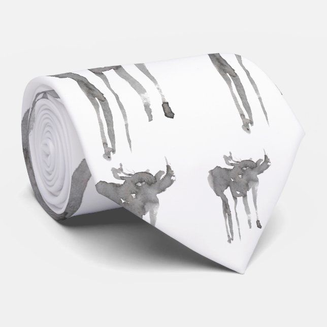 Ink Moose Tie (Rolled)