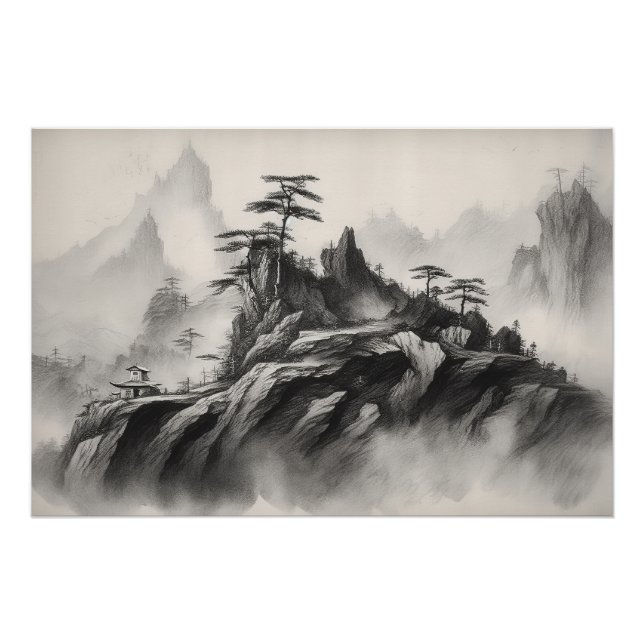 Ink on Paper Landscape Poster (Front)