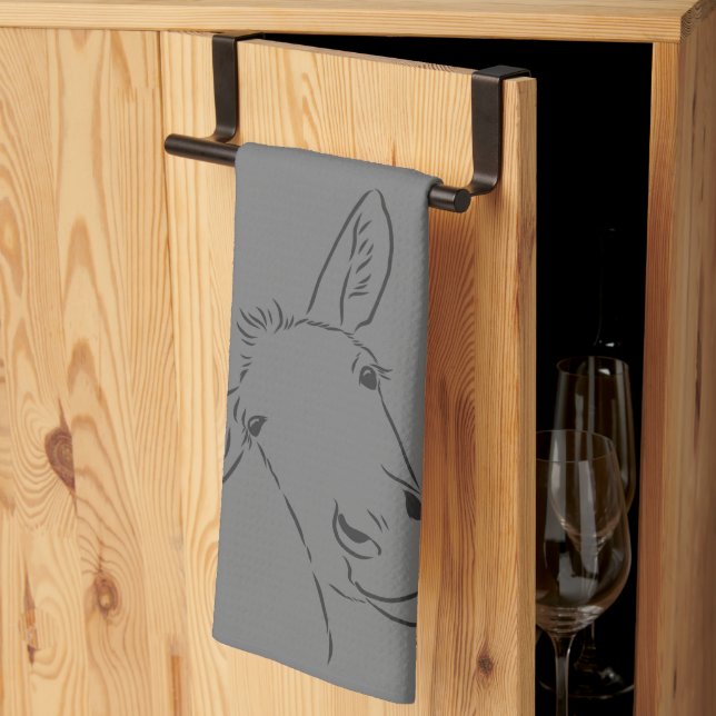 Ink Outline Donkey  Kitchen Towel (Thirds Fold)