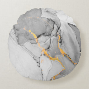 Ink, paint, abstract. Closeup of the painting. Col Round Pillow