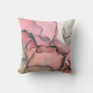 Ink, paint, abstract. Closeup of the painting. Col Throw Pillow