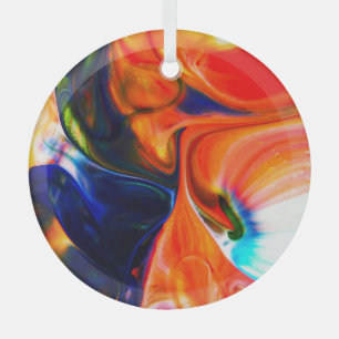 Ink Paint Explode: Colourful Abstract Glass Ornament
