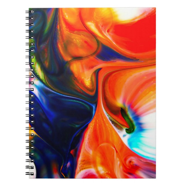 Ink Paint Explode: Colourful Abstract Notebook (Front)