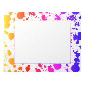 Ink Paint Splash Splatter Colourful Bright Rainbow Notepad