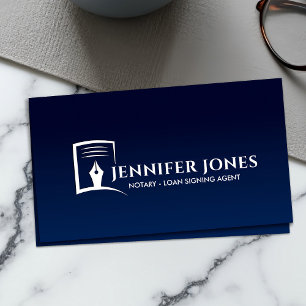 Ink Pen and Paper Notary Professional  Business Card