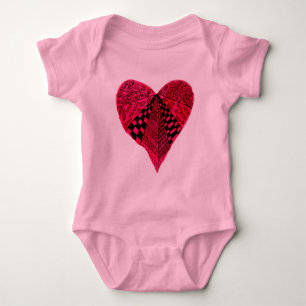 Ink Red Heart art design Baby Bodysuit