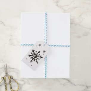 Ink Snowflake – Subtle Winter Geometric Design on Gift Tags