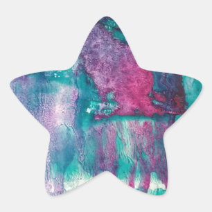 Ink Spilled Abstract Star Sticker