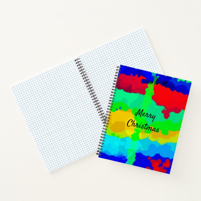 Ink Splash Abstract Merry Christmas Gift Favor Notebook (Inside)
