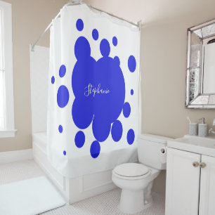 Ink Splash Blue Pattern White Custom Monogram Name