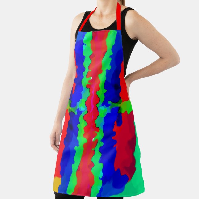 Ink Splash Colorful Bright Abstract Red Green 2020 Apron (Insitu)