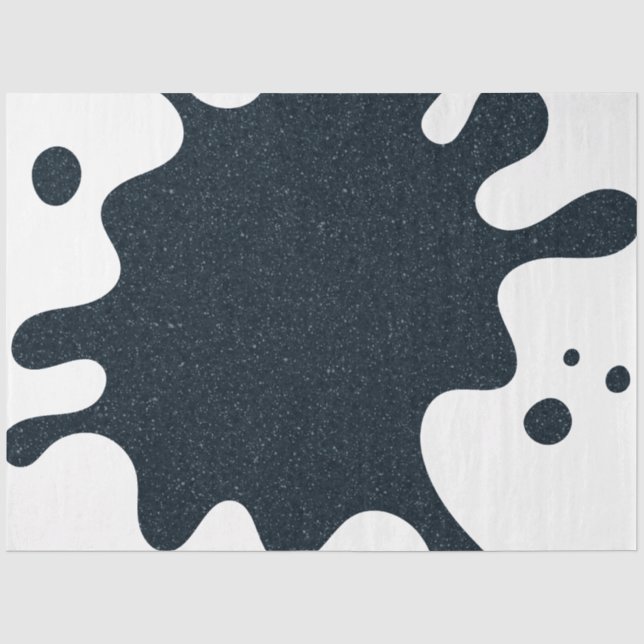 Ink Splash on White Tissue Wrap – Customizable Paper (Front)
