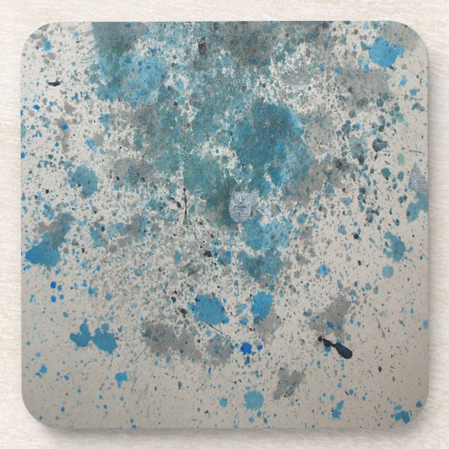 Ink Splats on Vintage Paper Coaster (Front)