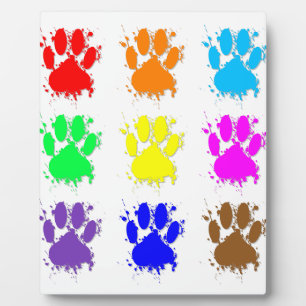 Ink Splatter Dog Paw Pattern Plaque