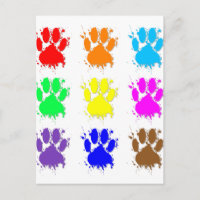 Ink Splatter Dog Paw Pattern