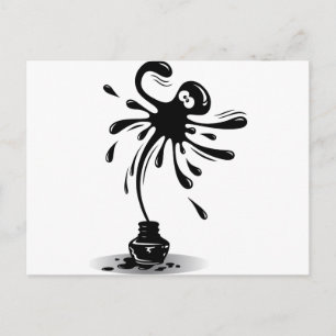 Ink Splattering Postcard