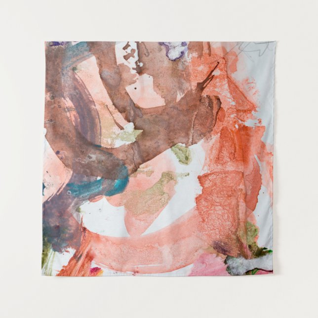 Ink stains on white paperabstract, acrylic, art, a tapestry (Front)