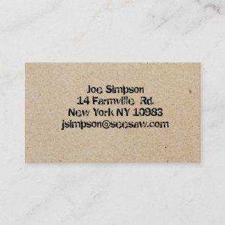 ink stamped business cards