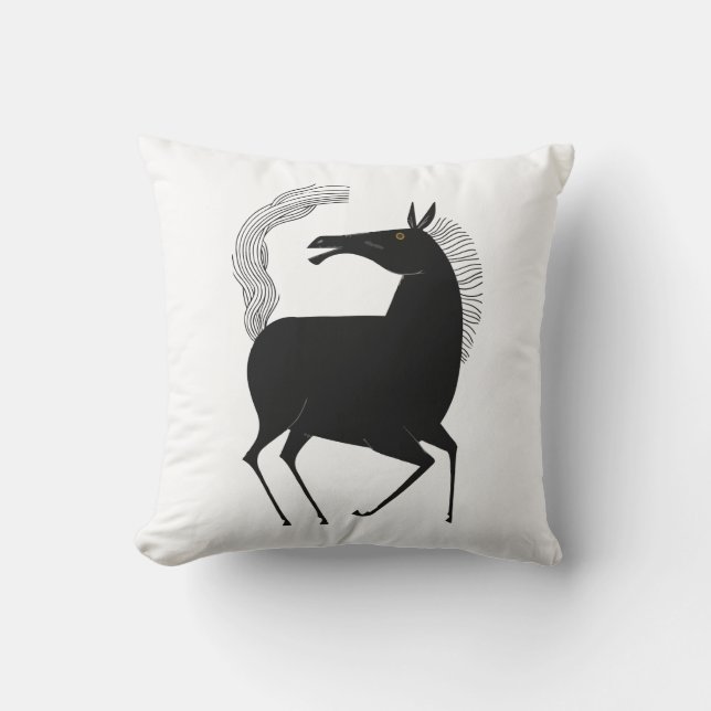 Ink Talking Fantasy V01 HORSE Throw Pillow (Front)