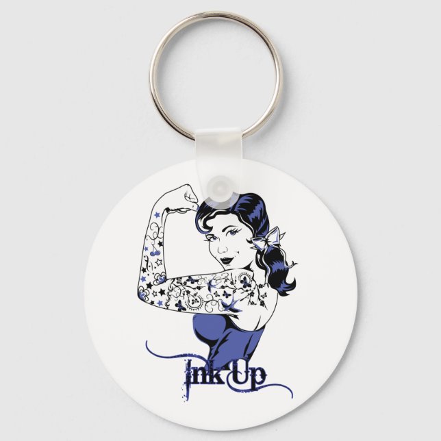 Ink Up Tattoo Style Keychain (Front)