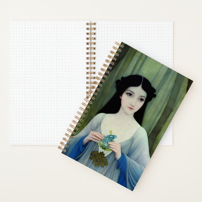 Ink Wash Illustration of Beautiful Woman in Woods  Notebook (Inside)