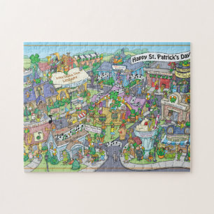 Inka Dinka Doo Town Saint Patrick's Day Jigsaw Puzzle