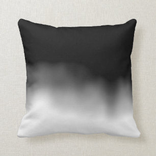 Inkblot Ombre Black Throw Pillow