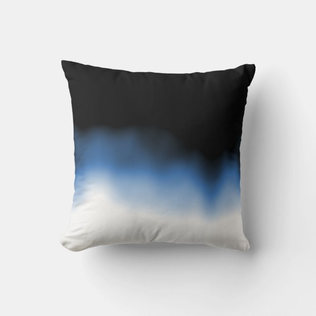 Inkblot Ombre Blue Throw Pillow