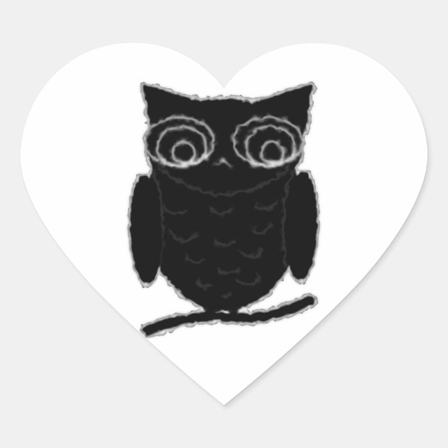 Inkblot Owl Heart Sticker (Front)