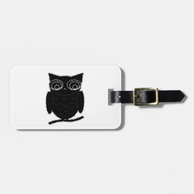 Inkblot Owl Luggage Tag (Front Horizontal)