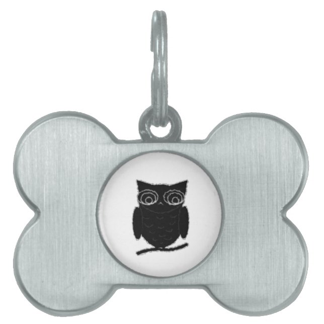 Inkblot Owl Pet Tag (Front)