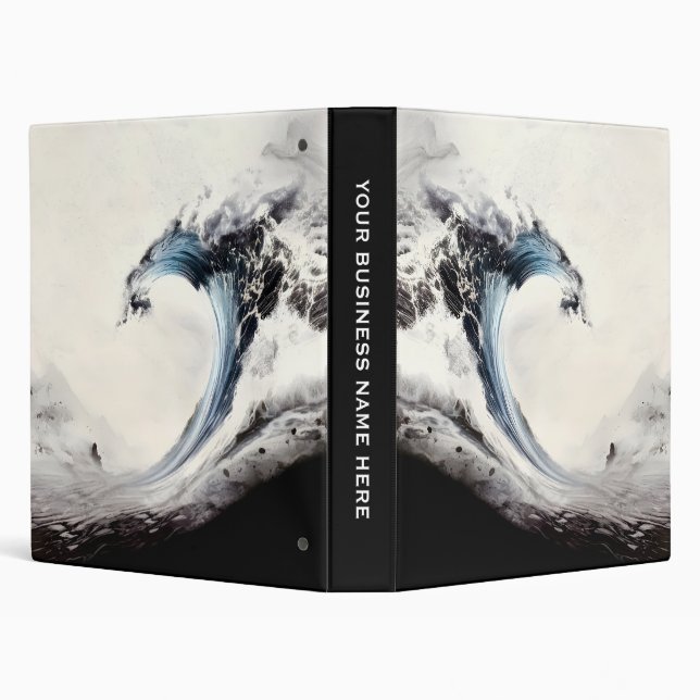 Inked Blue Ocean Wave Binder (Background)