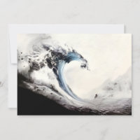 Inked Blue Ocean Wave