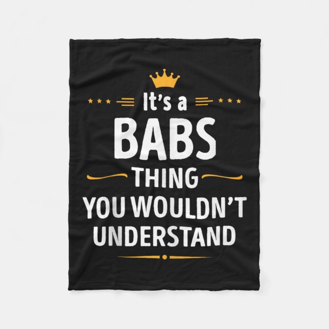 Inked Creation - Its A Babs Thing You Wouldn't Und Fleece Blanket (Front)