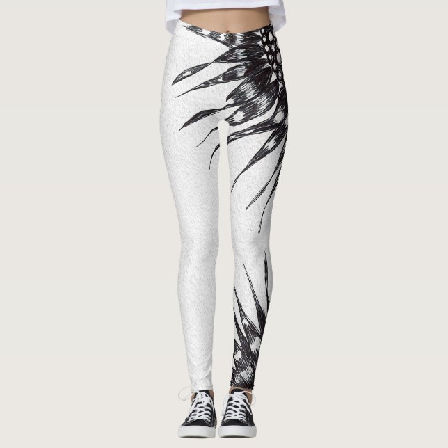 Inked Flower Leggings (Front)