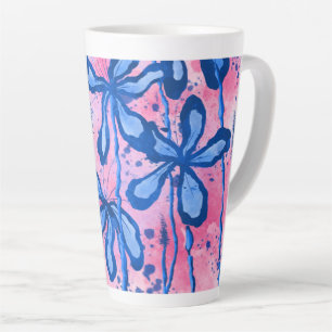 Inked Flowers  Latte Mug